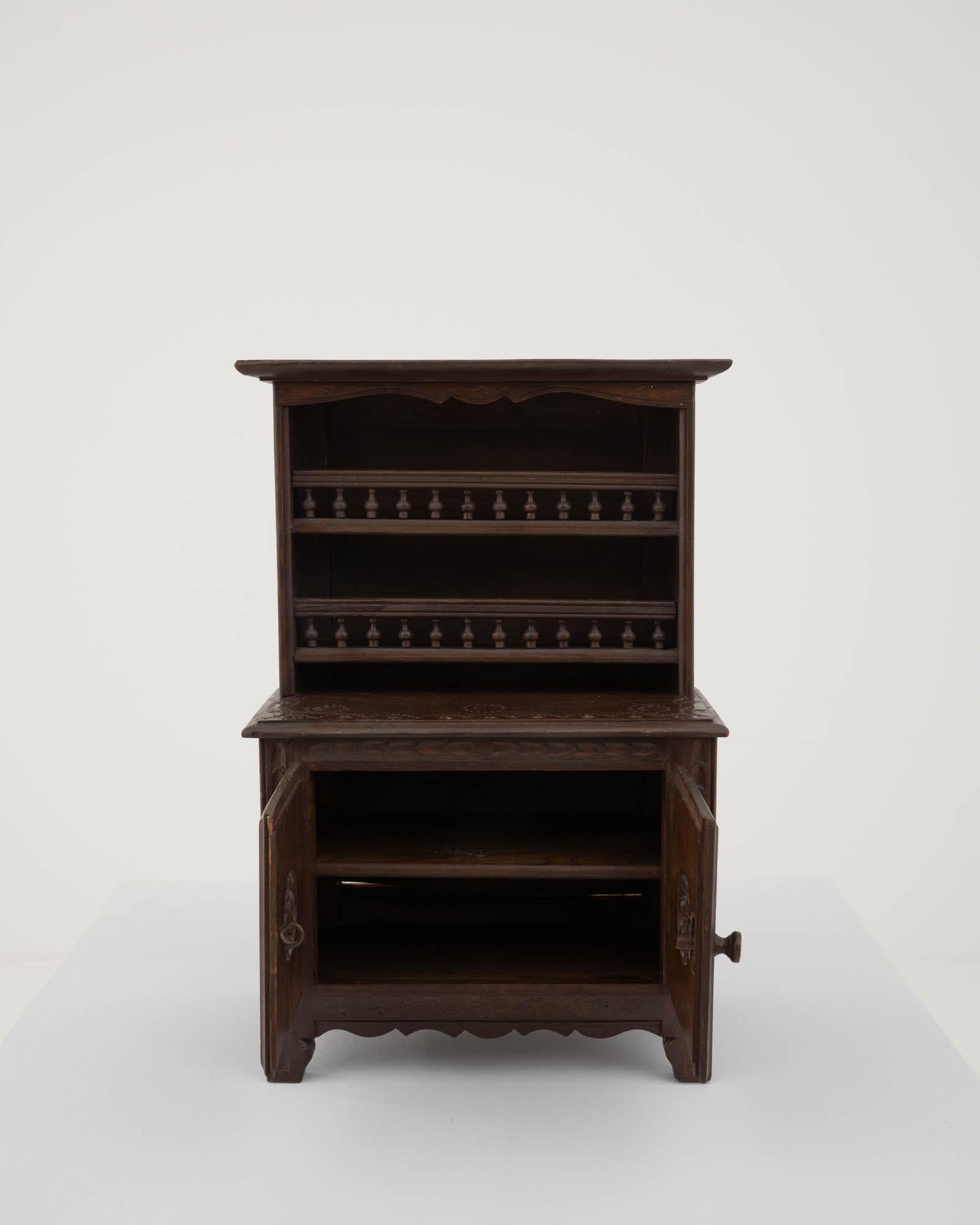 French Provincial Miniature Wooden Cabinet from Nineteenth-Century France For Sale