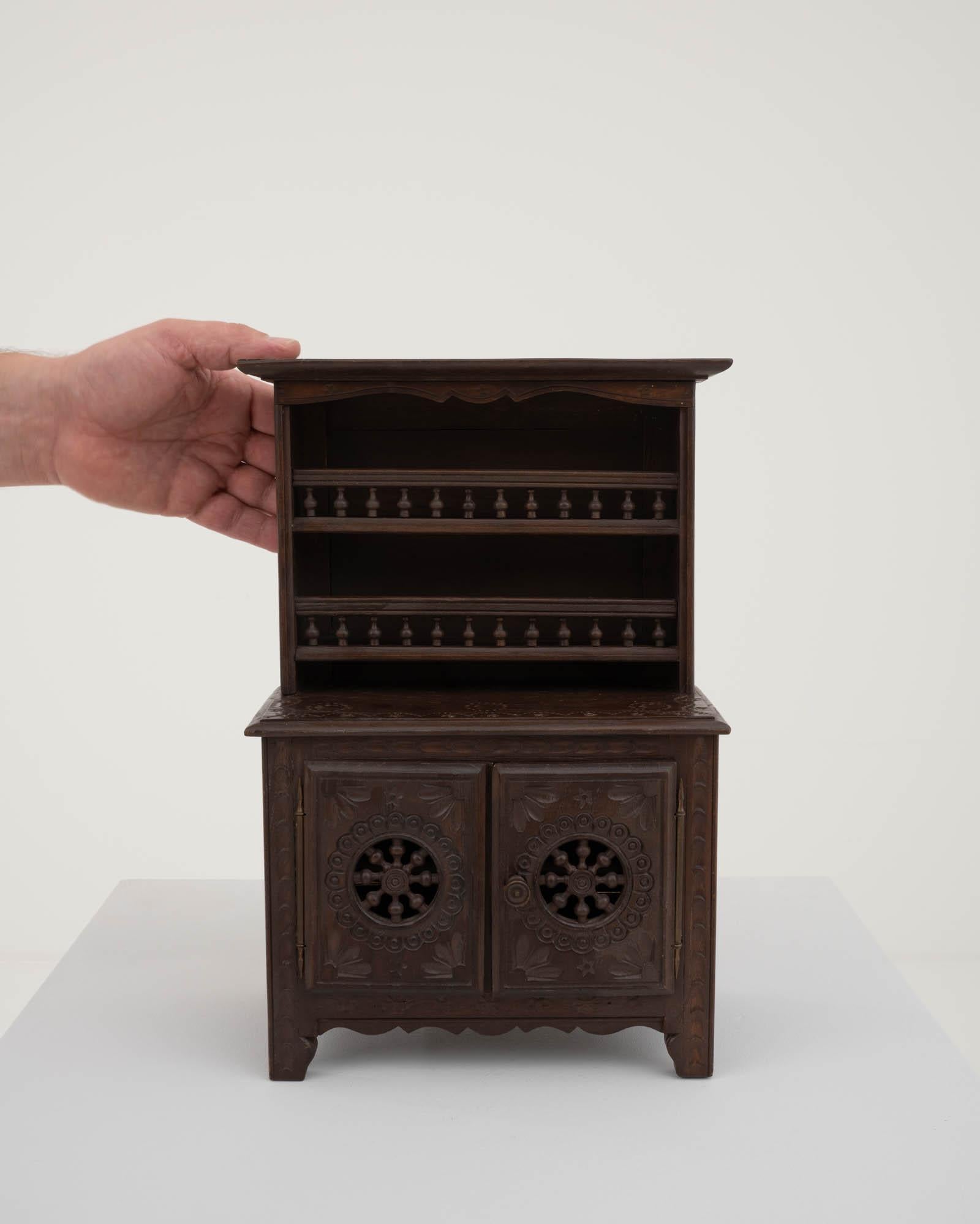 French Miniature Wooden Cabinet from Nineteenth-Century France For Sale