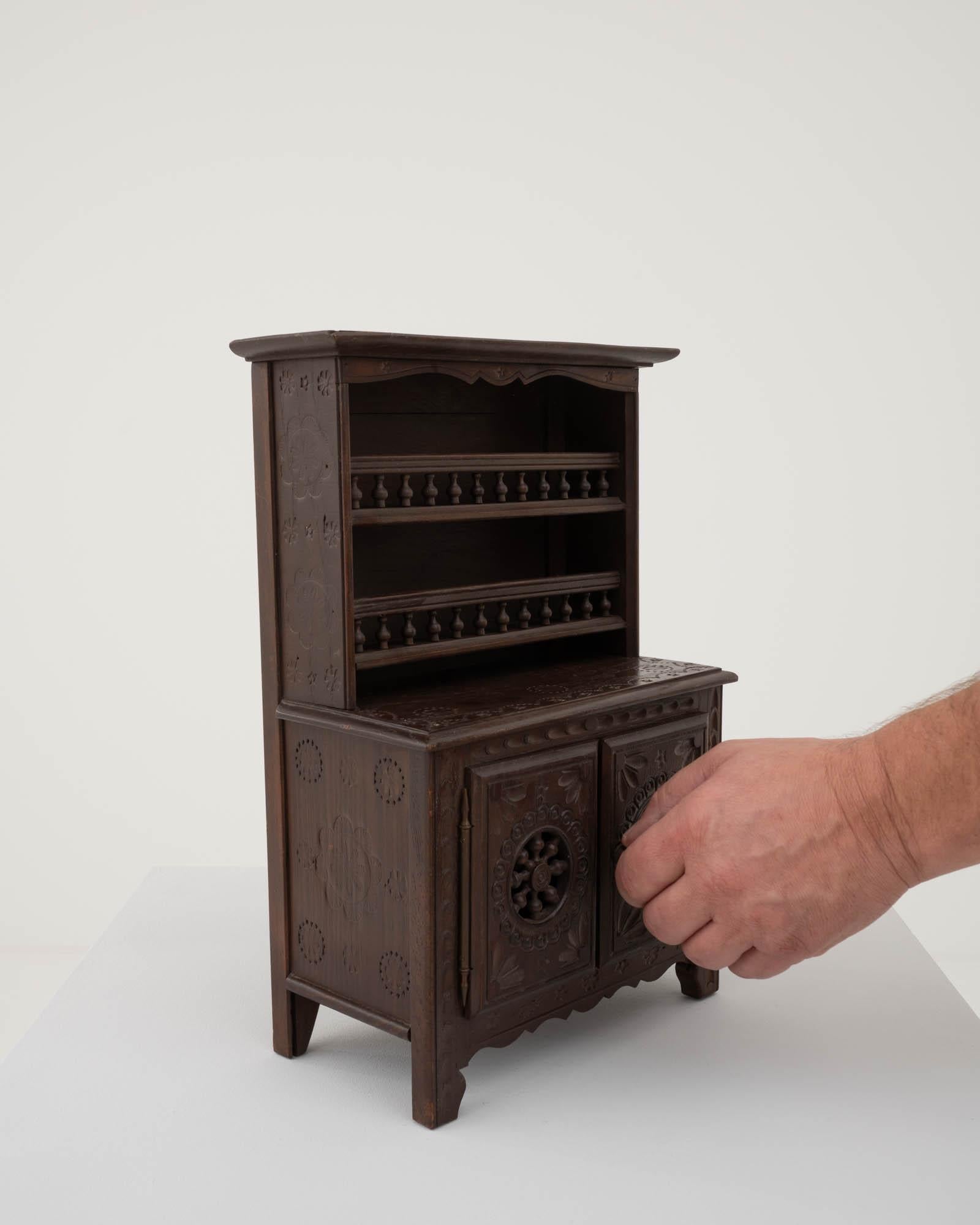 19th Century Miniature Wooden Cabinet from Nineteenth-Century France For Sale