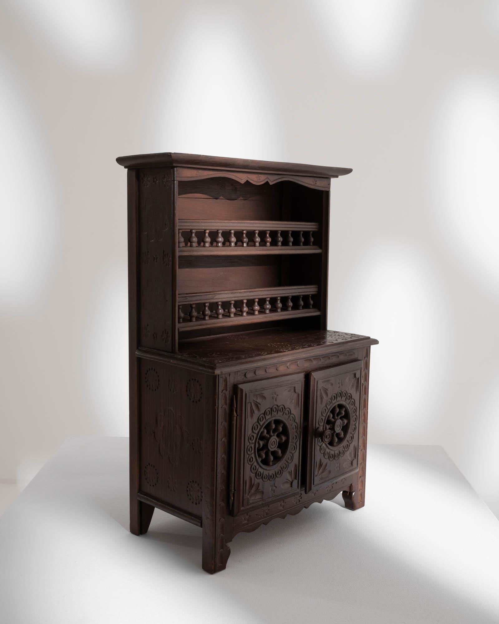 Miniature Wooden Cabinet from Nineteenth-Century France For Sale 2