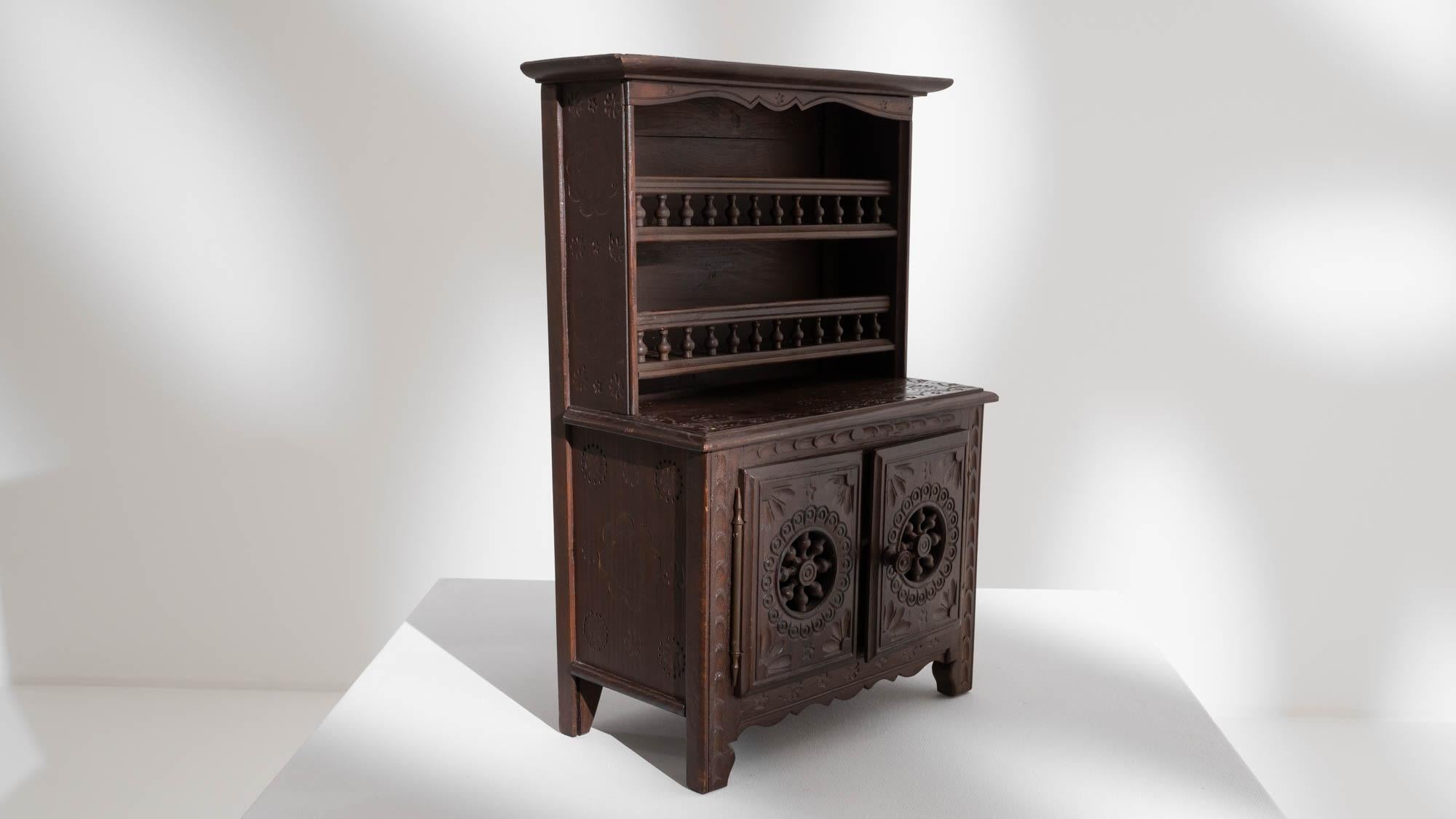 Miniature Wooden Cabinet from Nineteenth-Century France For Sale 3