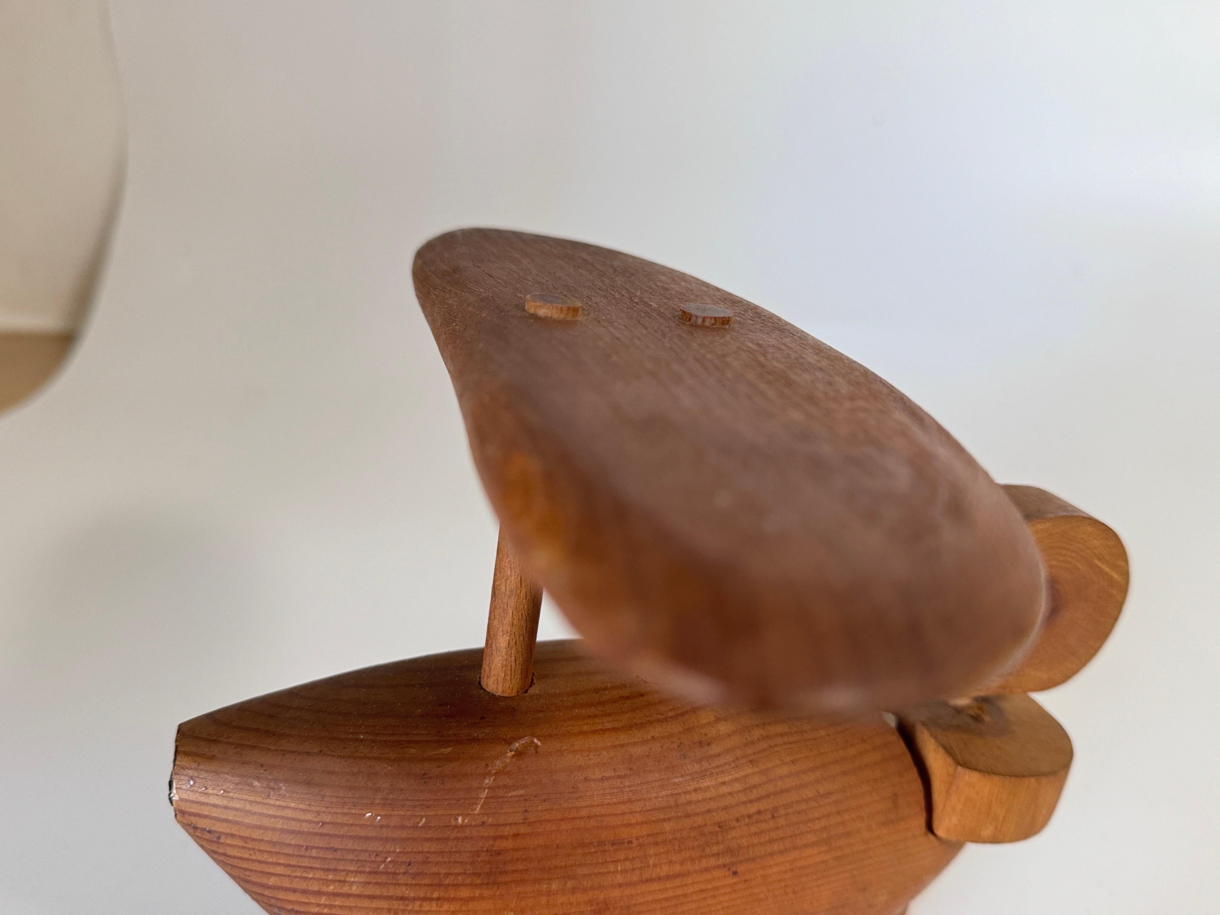 Wood Miniature wooden plane France 1970 brown color For Sale