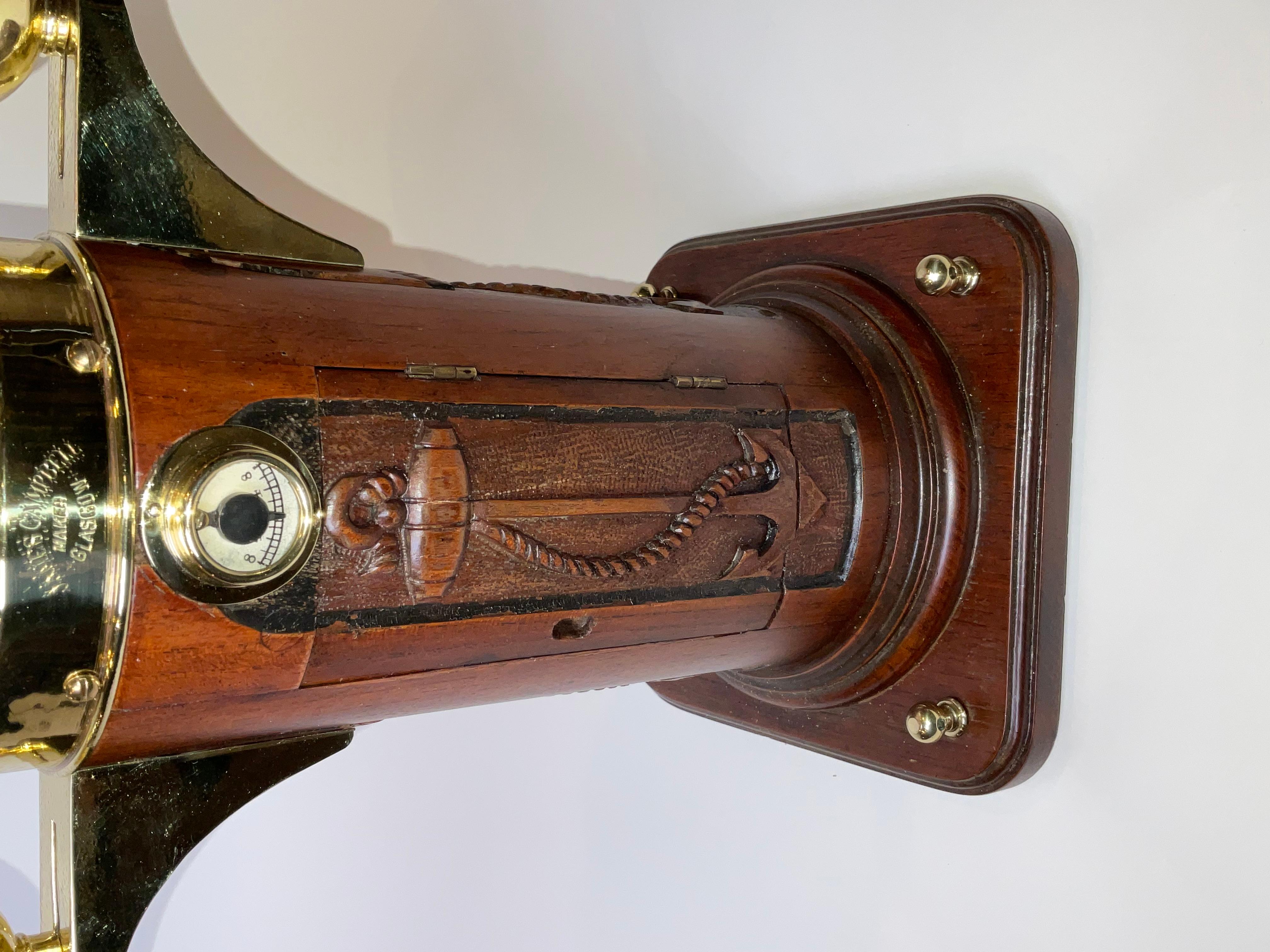 Binnacle de bateau miniature par A James Campbell de Glasgow Excellent état - En vente à Norwell, MA