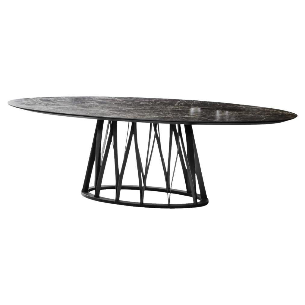 Miniforms Acco Table in Calacatta Black Top by Florian Schmid