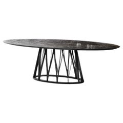 Miniforms Acco Table in Calacatta Black Top by Florian Schmid