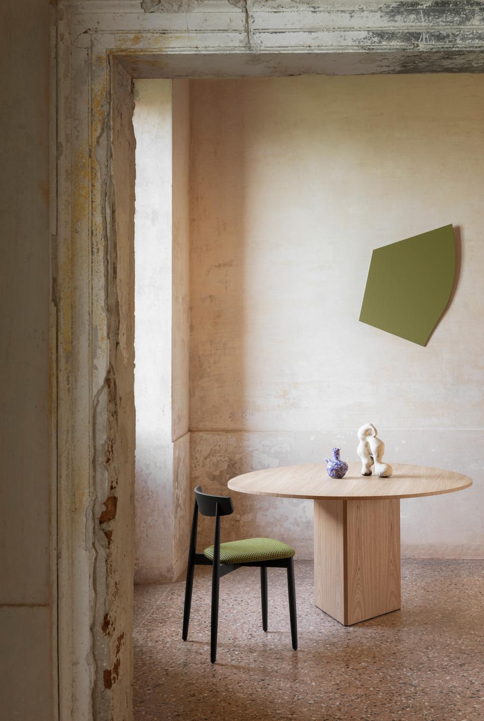 Wood Miniforms ALBIO Round Table by Skrivo For Sale