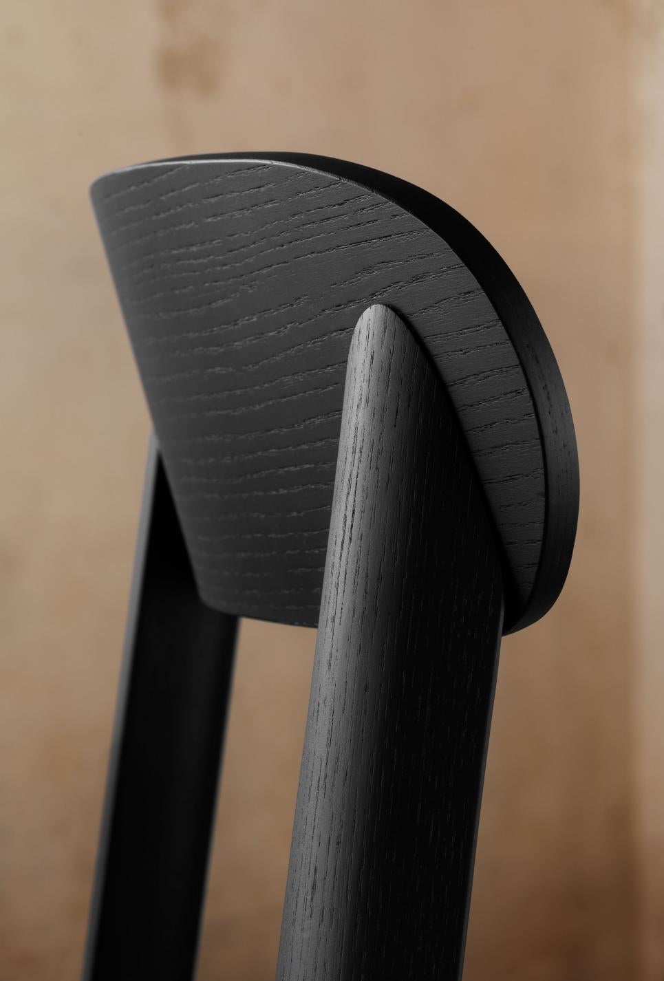 Contemporary Miniforms Brulla Chair in Solid Wooden by Skrivo For Sale