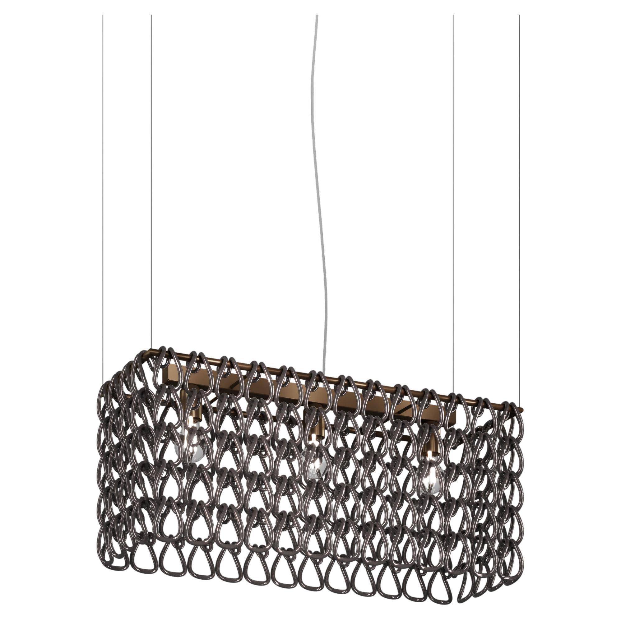 Vistosi Minigiogali Pendant Light in Black Glass And Matt Bronze Frame For Sale