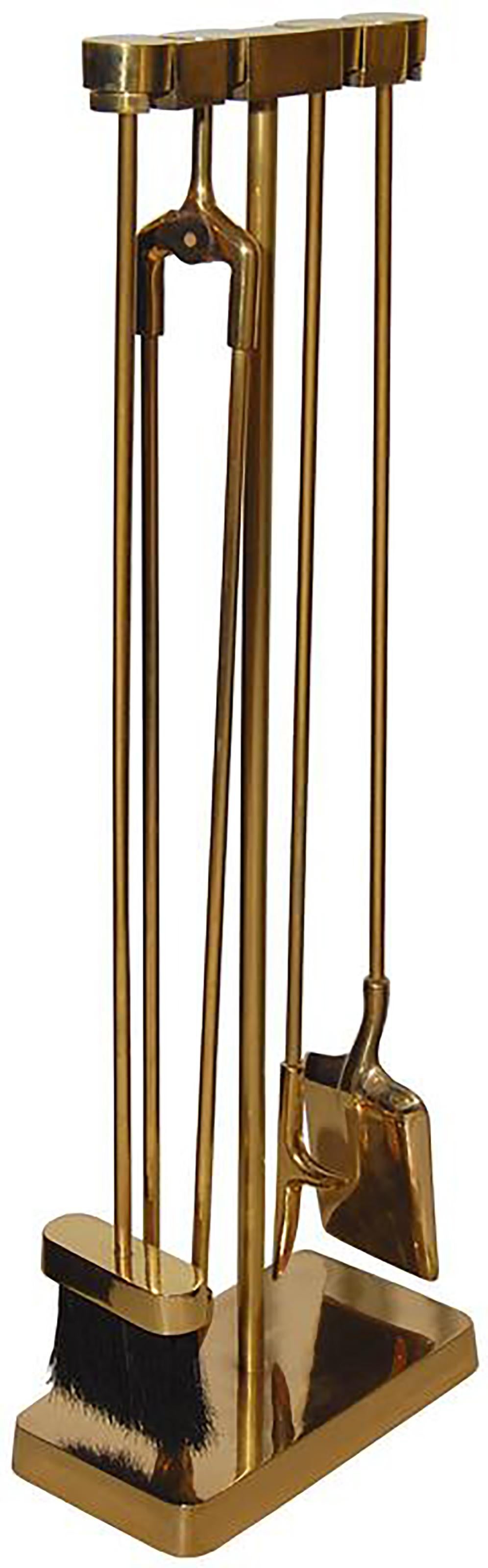 Minima Bronze Fireplace Tool Set by Nancy Ruben for Craig Van Den Brulle In Excellent Condition For Sale In New York, NY