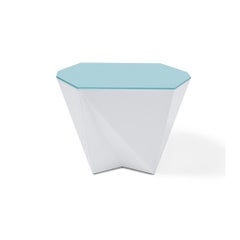 Minima Coffee Table No.1, Wood with Glass Top Modern and Minimalist Mid Table
