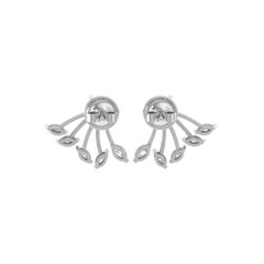 Minimal 1.30 CTW SI/H Marquise Diamond Jacket Earrings in 18k Solid White Gold