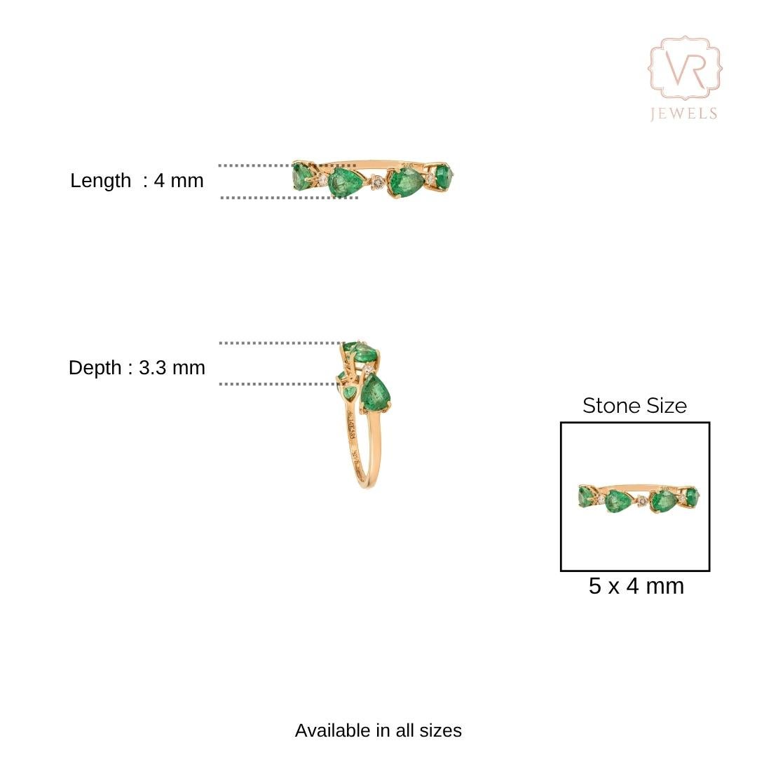 in vendita:  Anello Minimal in oro giallo 14K con smeraldo naturale da 1,27 carati e diamante a mezza eternità 13