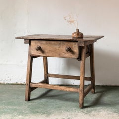 Minimal 17th Century Small Console or Side Table in Walnut