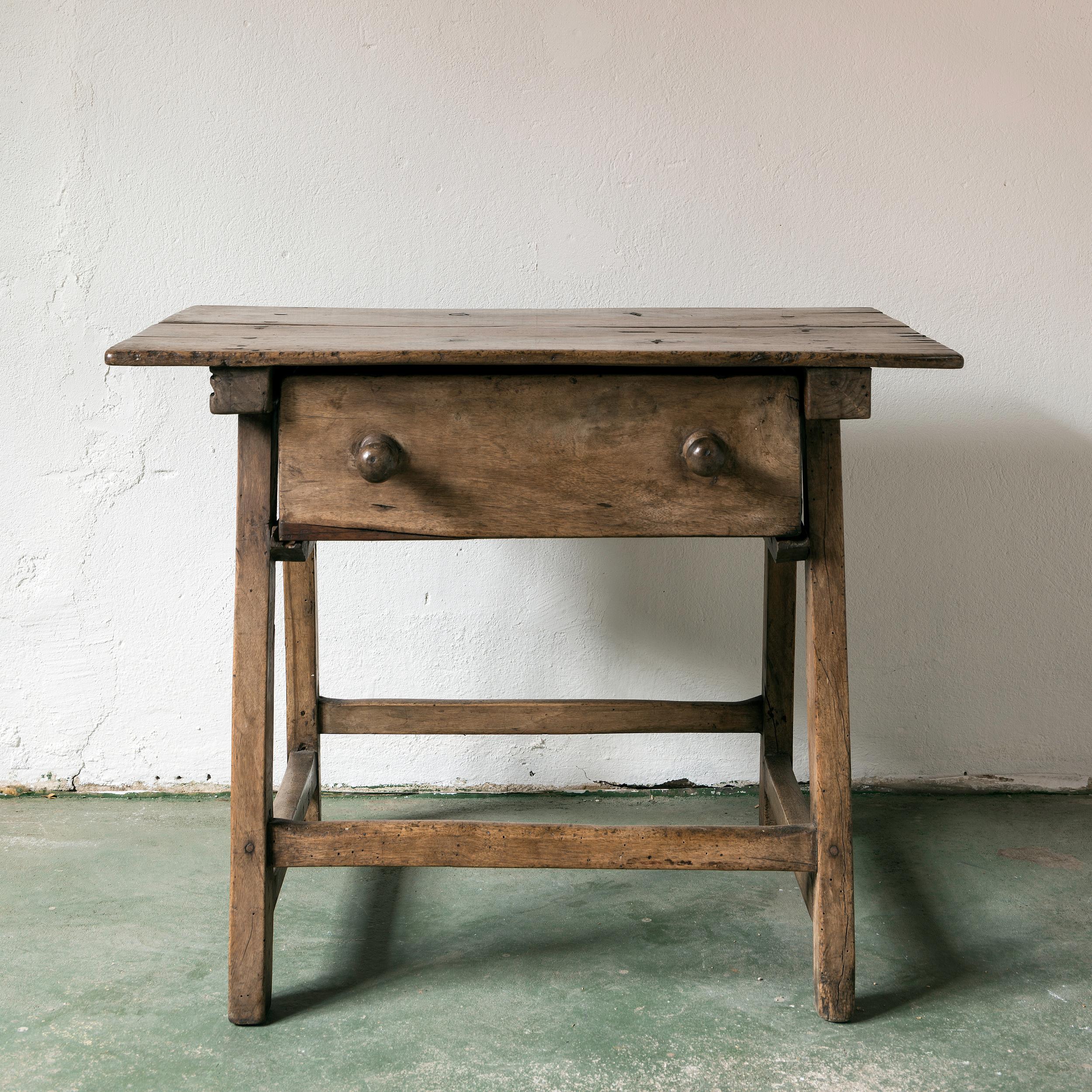 Minimal 17th Century Small Console or Side Table in Walnut 1