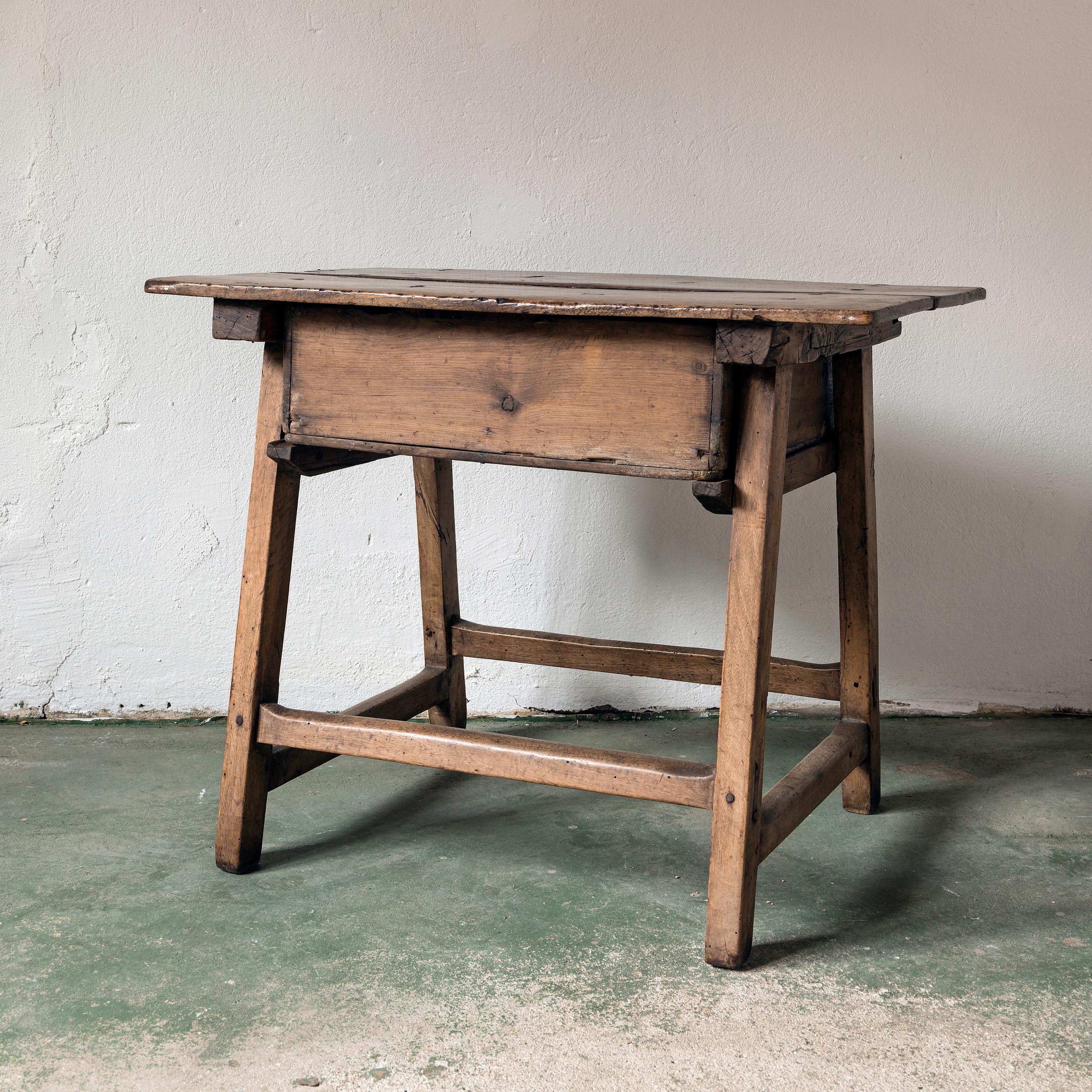 Minimal 17th Century Small Console or Side Table in Walnut 4