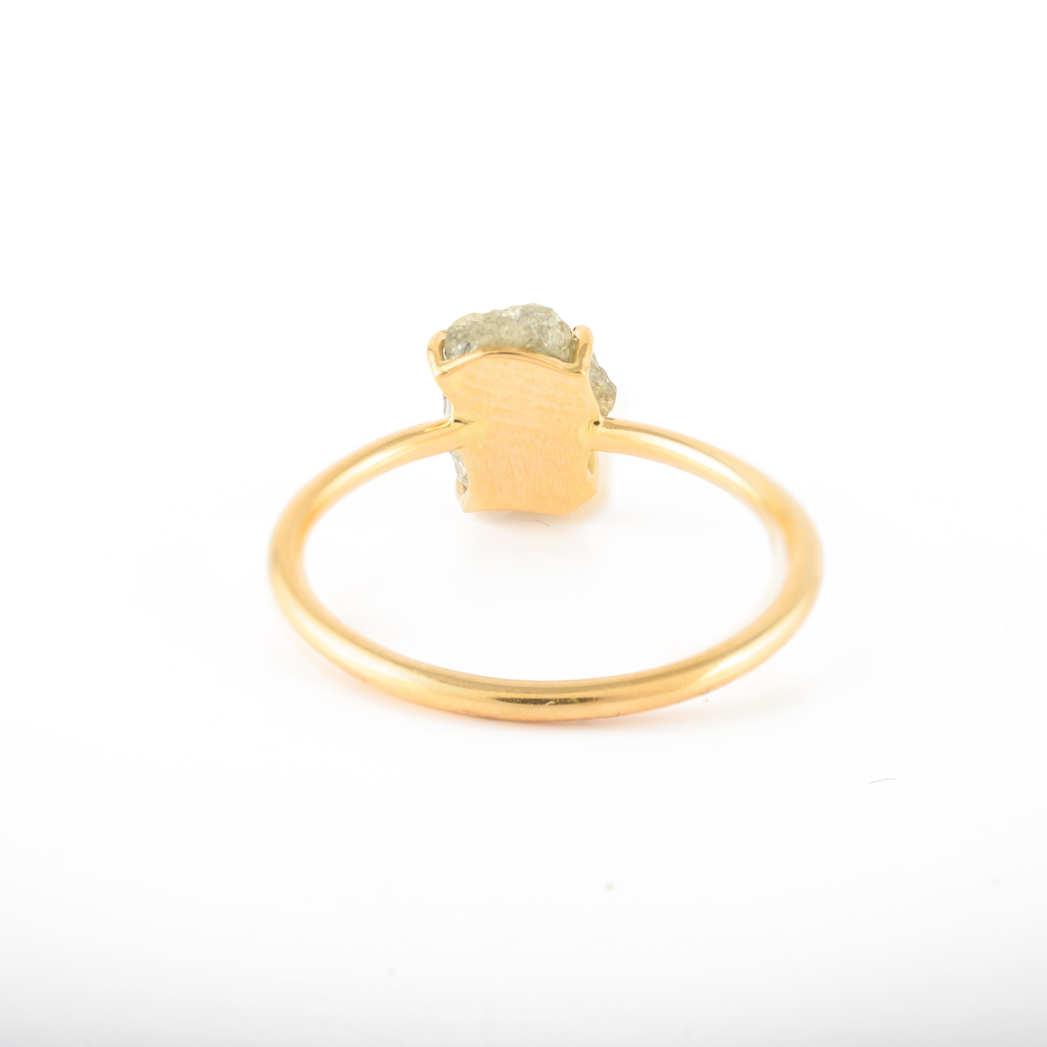 For Sale:  Minimal 18k Solid Yellow Gold 1.02ct Diamond Alphabet F Personalized Ring 7