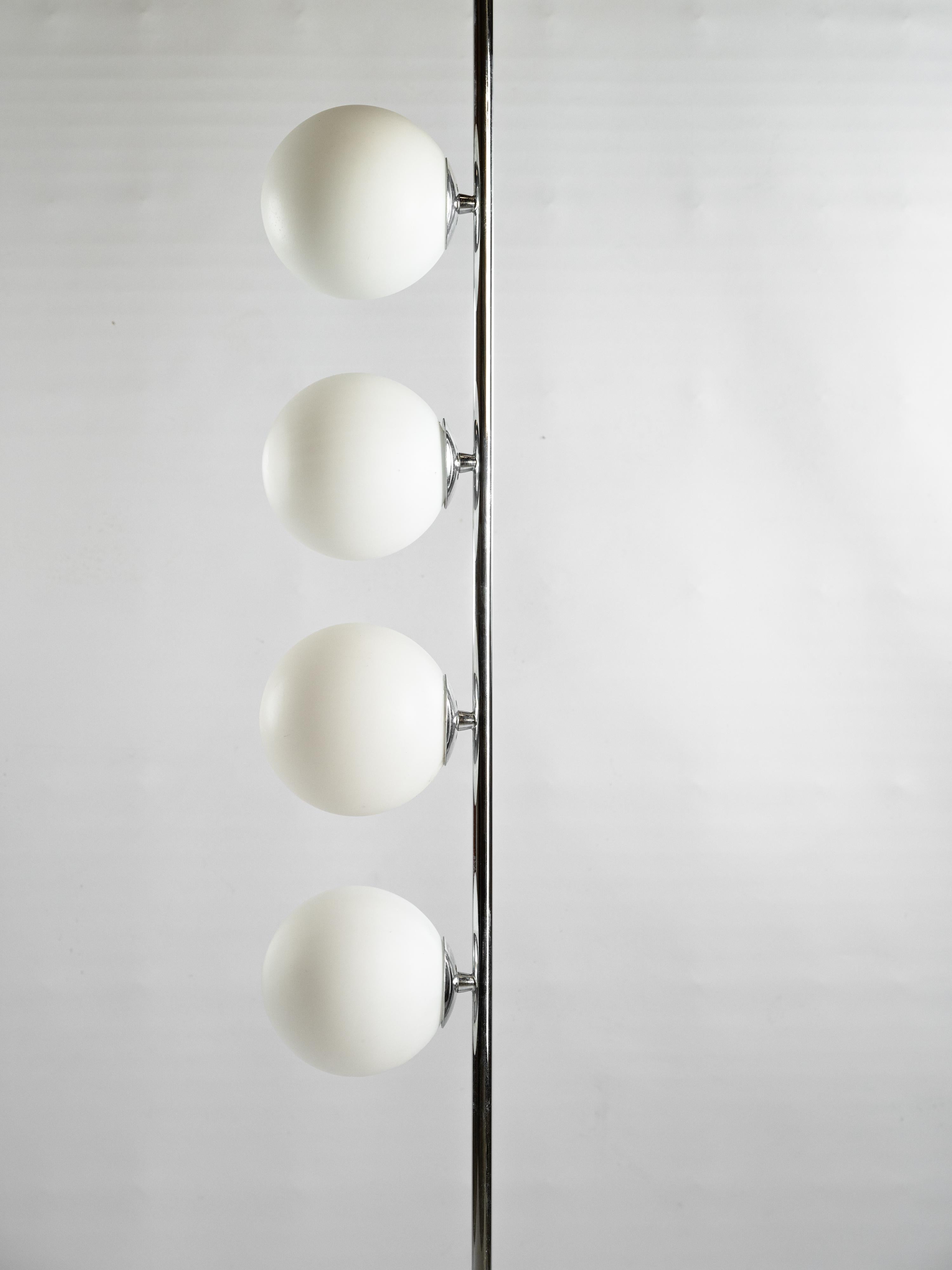 Metallo Lampada da terra italiana minimal a 4 luci in vendita
