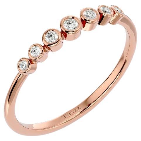 Minimal 7 Diamond Ring In 18 Karat Gold For Sale