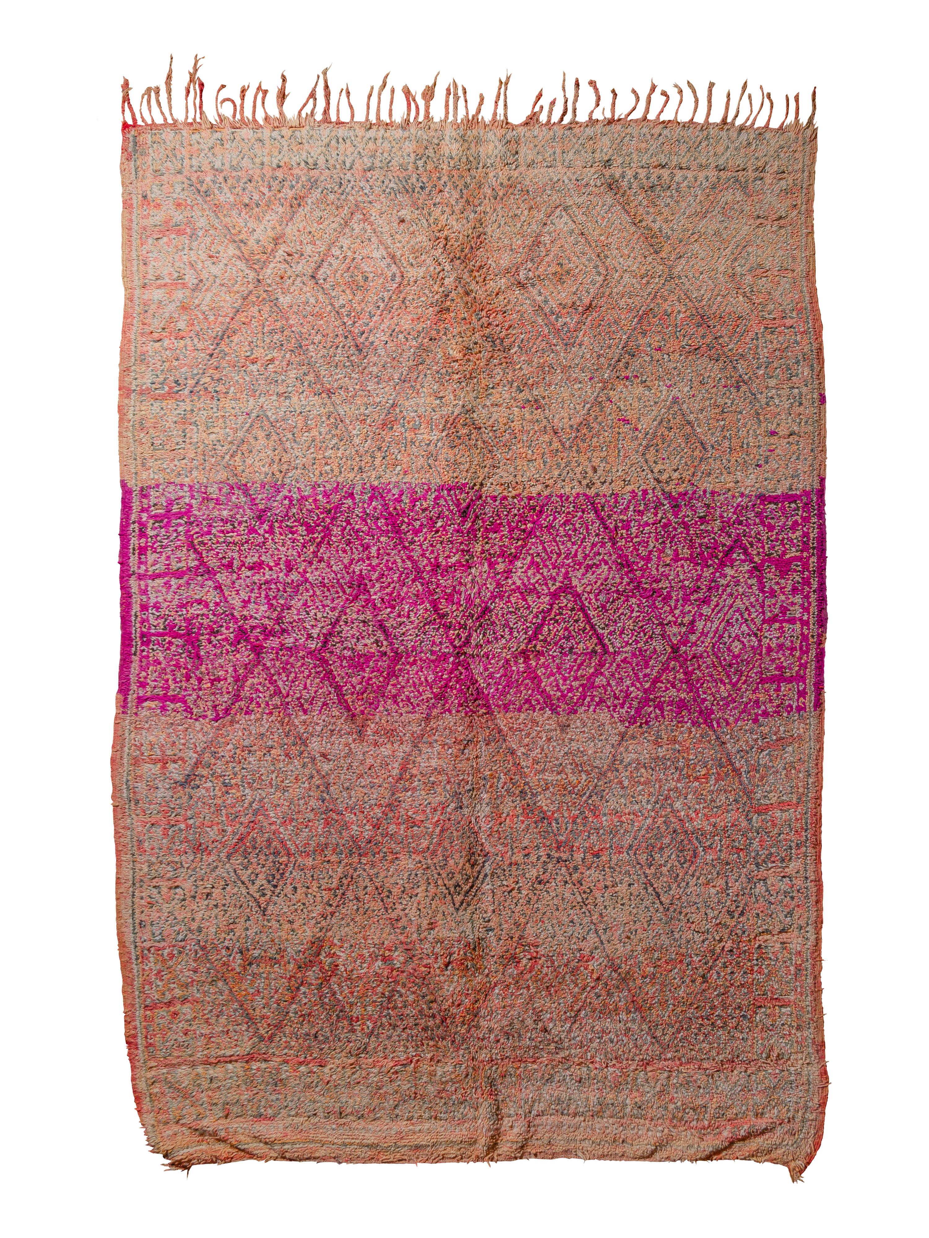 Mid-20th Century Minimal And Bold Moroccan Beni M'Guild Carpet Curated By Breuckelen Berber For Sale