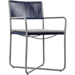 Minimal and Modern Style Chair with Arms, Metal with Nautical Rope Pattern
