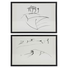 Minimal Black-and-white Abstract Gestural Ink-on-paper by Philip Renteria '1976' Minimal Black-and-white Abstract Gestural Ink-on-paper by Philip Renteria '1976'