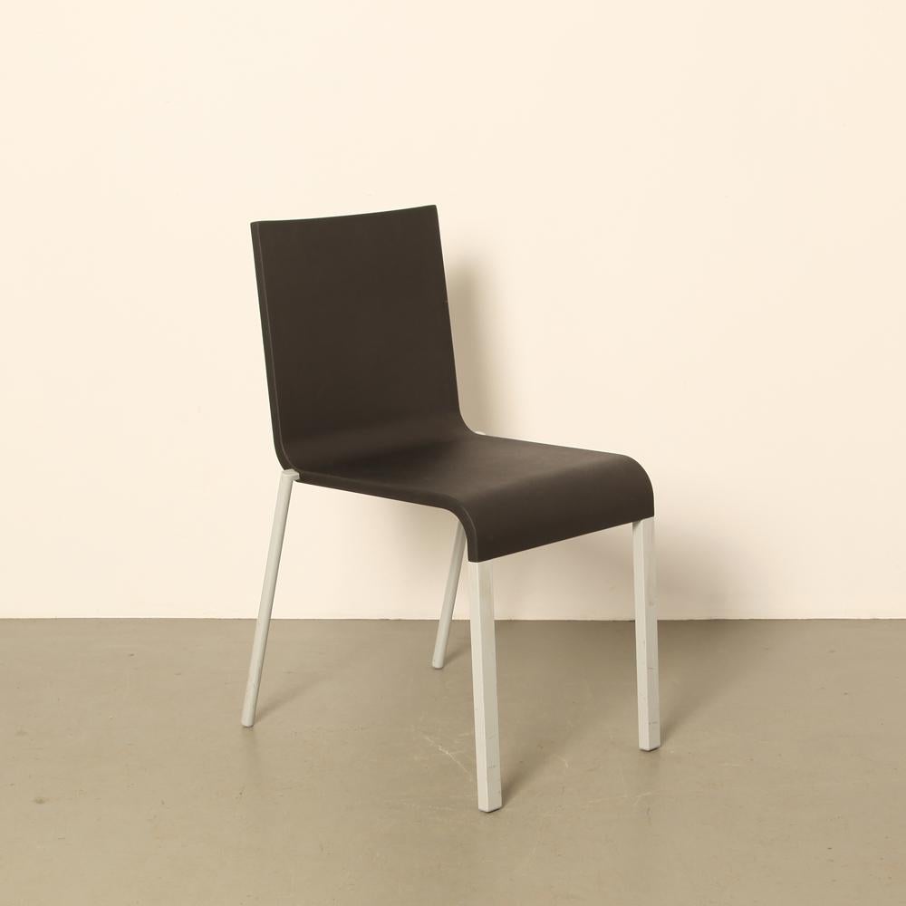 Post-Modern Minimal Black Vitra Maarten van Severen Stacking Chairs, Contemporary Modern