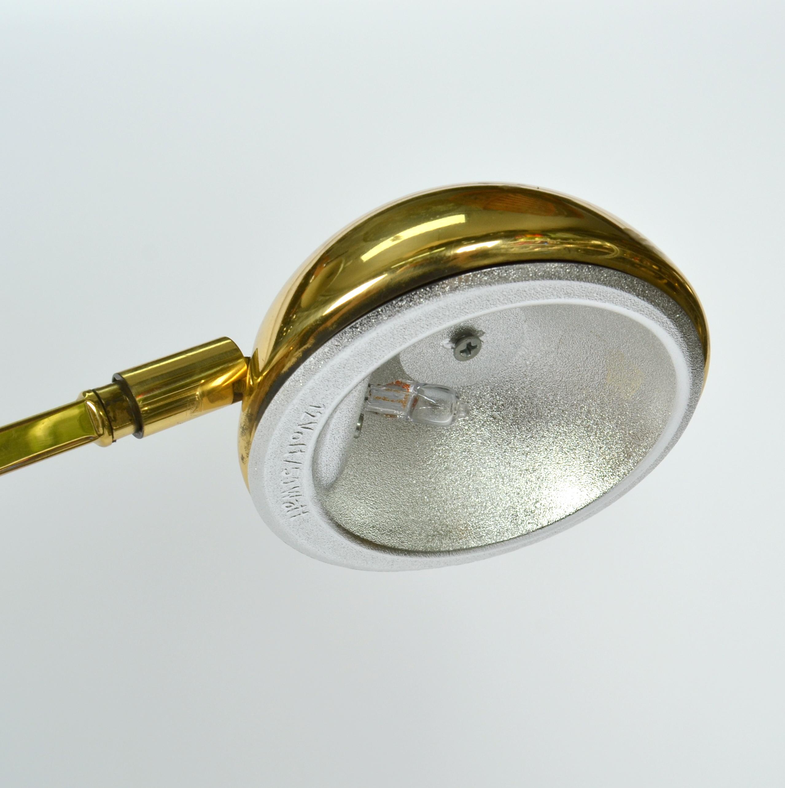 Minimal Brass Counter Balance 1970sFloor Lamp For Sale 1