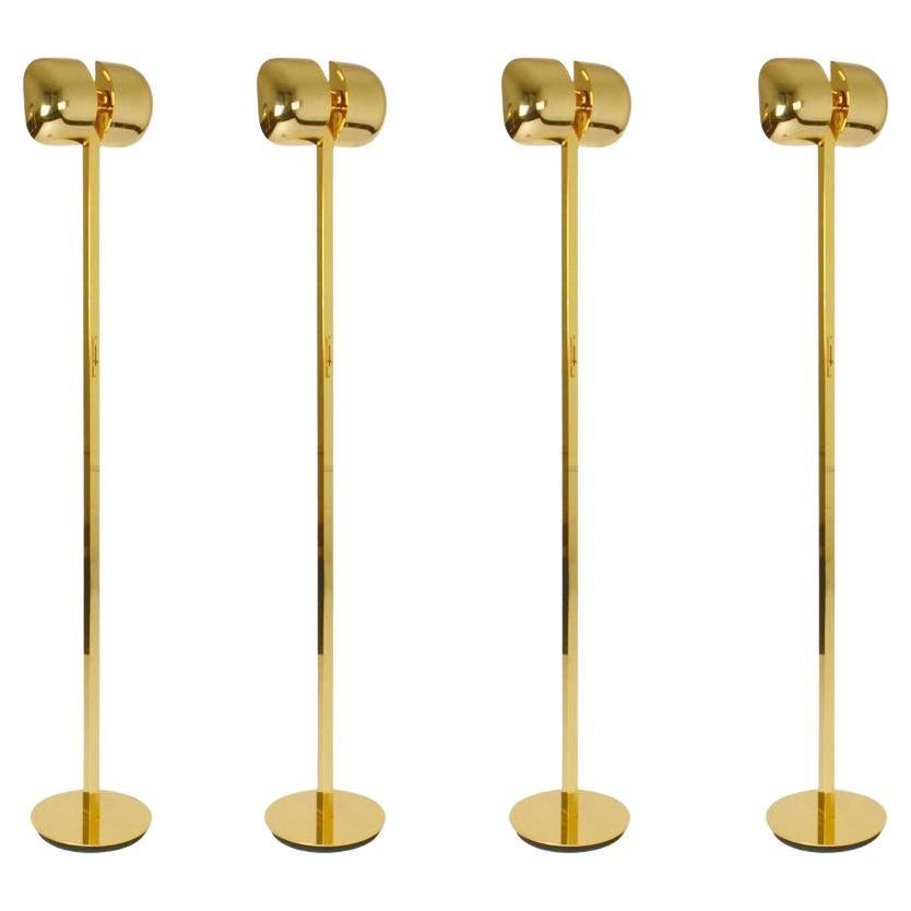 Minimal Brass Floor Lamps with Articulated Swivel Shades