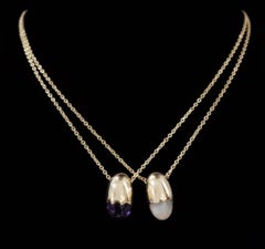 Minimal Brera Necklace with Amethyst in 9K Gold by Ornamento e Delitto