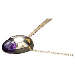 Minimal Brera Necklace with Amethyst in 9K Gold by Ornamento e Delitto