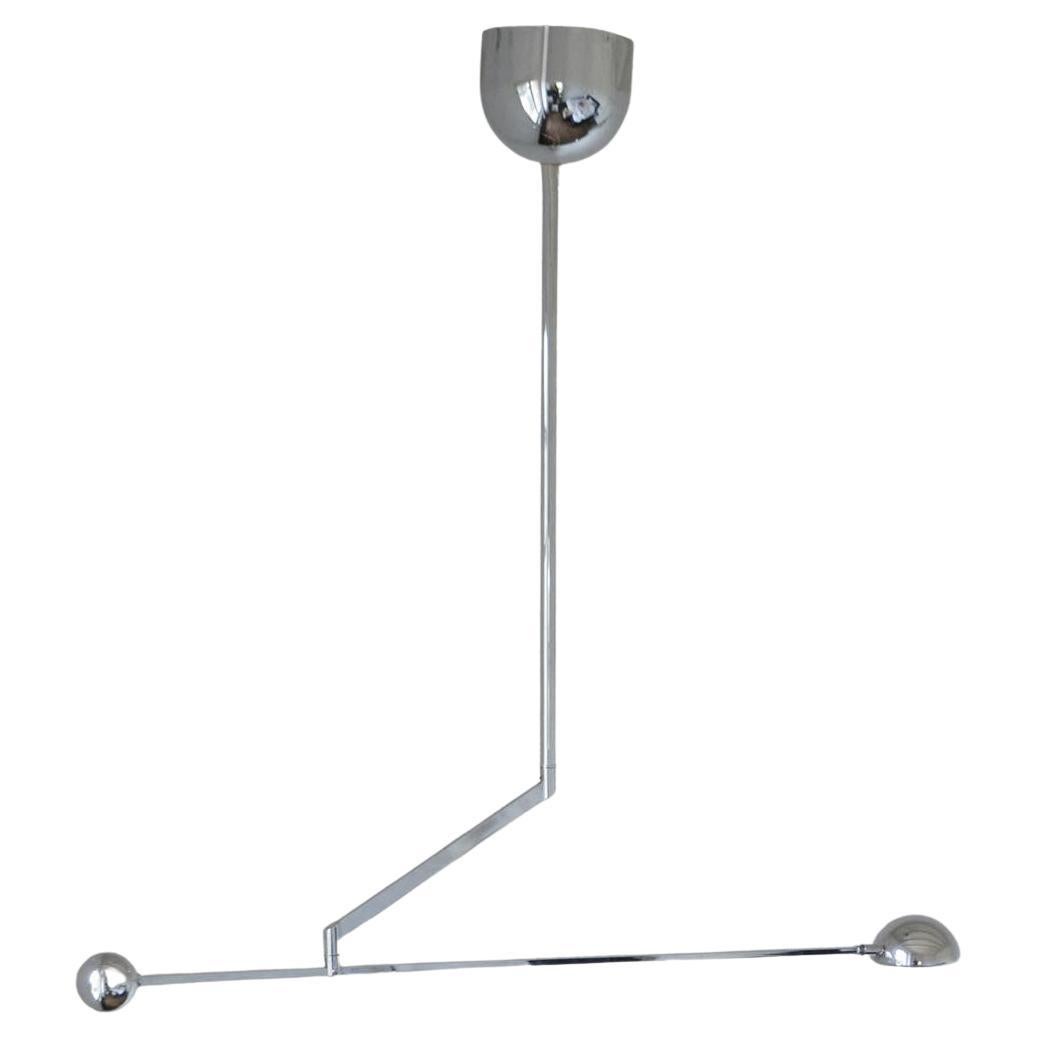 Minimal Chrome Counter Balance Ceiling 1970s Lamp