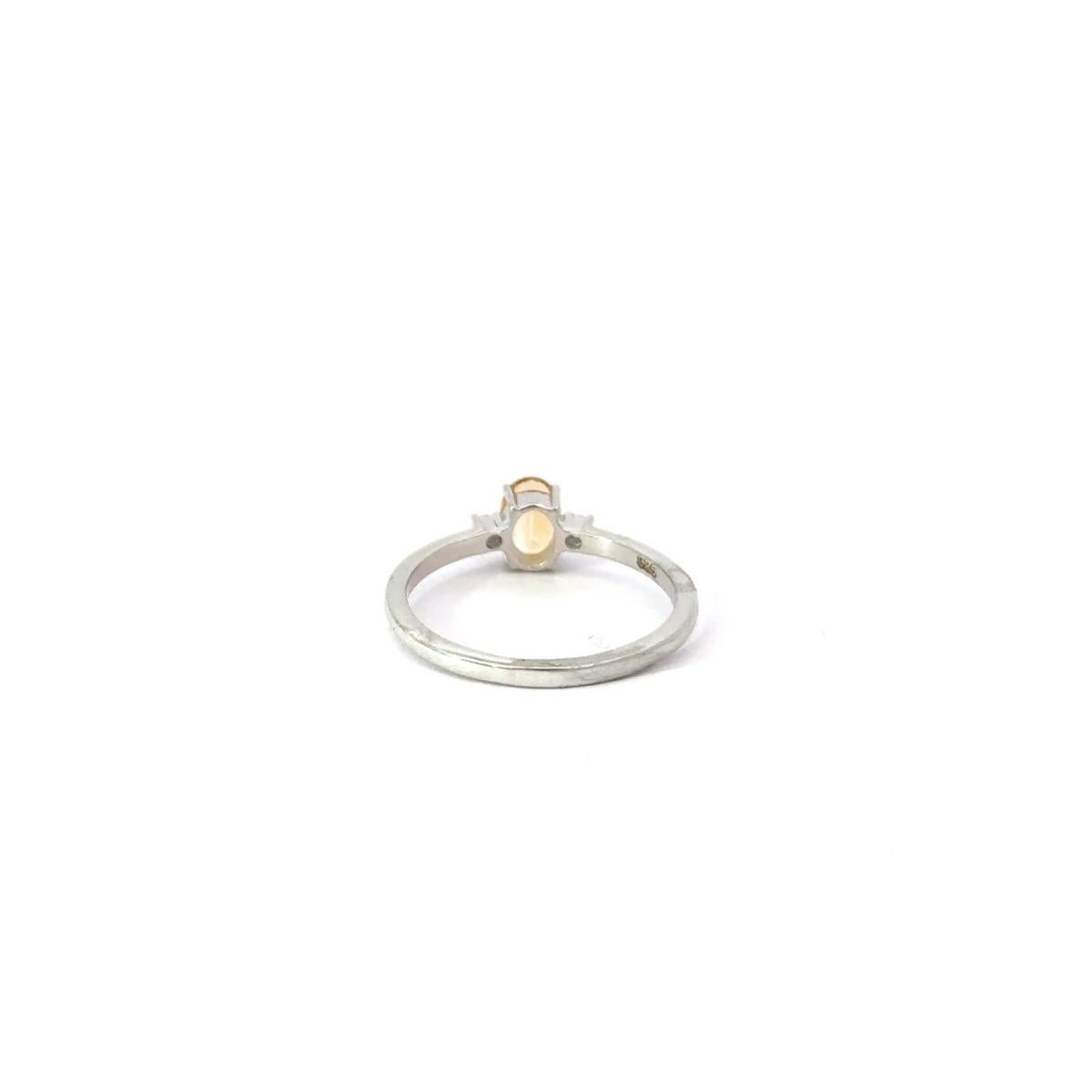For Sale:  Minimal Citrine & CZ Gemstone Three Stone Ring in 925 Silver Jewelry for Grandma 7