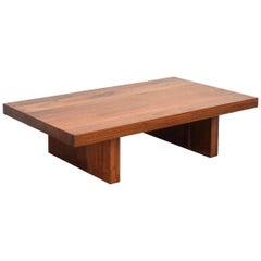 Minimal Claro Walnut Coffee Table, Organic Modern Handmade, Hudson Furniture NYC