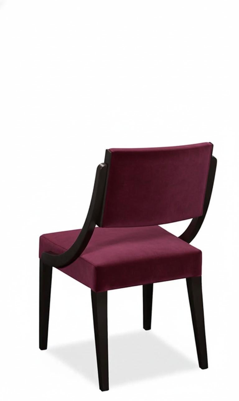 Sedie da pranzo minimal/classiche in velluto con struttura in Oak Oak nero - Studio Mondo in vendita 2