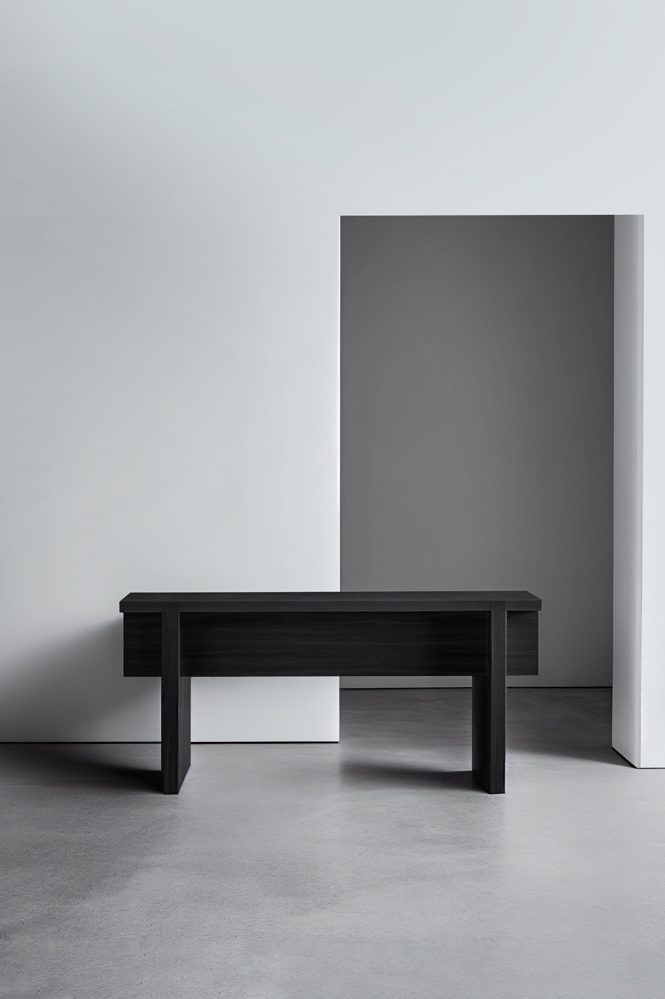 Mexican Minimal Console Table, Sideboard Made of Black Tinted Oak Wood, Narrow Console For Sale