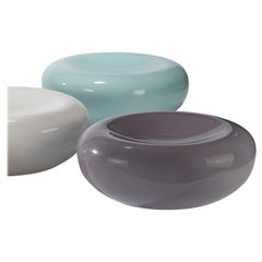 Minimal Contemporary Bowls in Fiberglass with Gray High Gloss Lacquer Finish