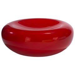 Minimal Contemporary Bowls in Fiberglass with Red High Gloss Lacquer Finish