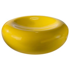 Minimal Contemporary Bowls in Fiberglass with Yellow High Gloss Lacquer Finish