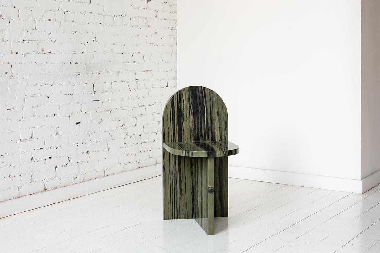 Hand-Crafted Minimal, Contemporary Wood Tombstone Chair by Fort Standard For Sale