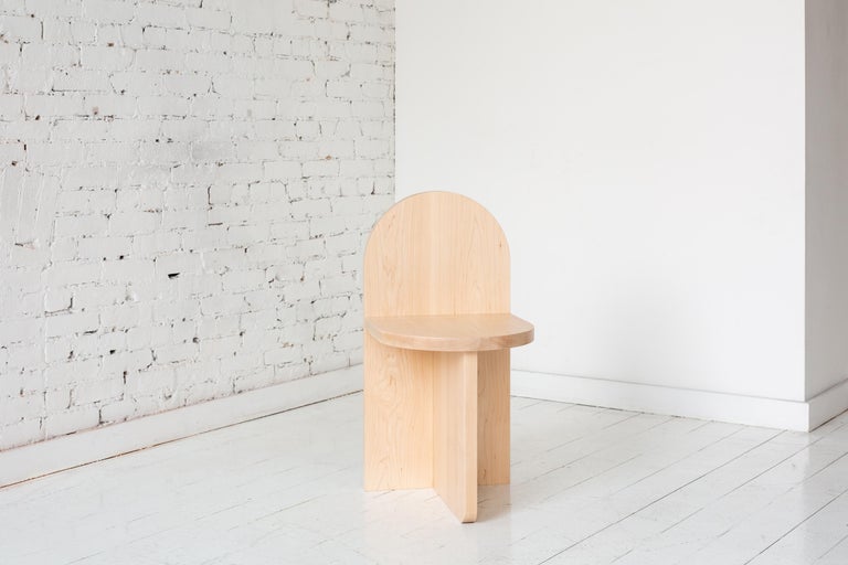 Hand-Crafted Minimal, Contemporary Wood Tombstone Chair by Fort Standard For Sale