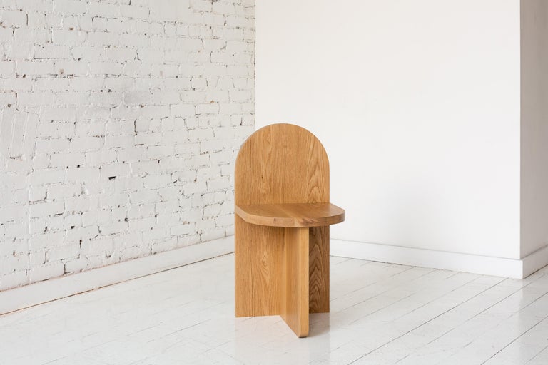 Walnut Minimal, Contemporary Wood Tombstone Chair by Fort Standard For Sale