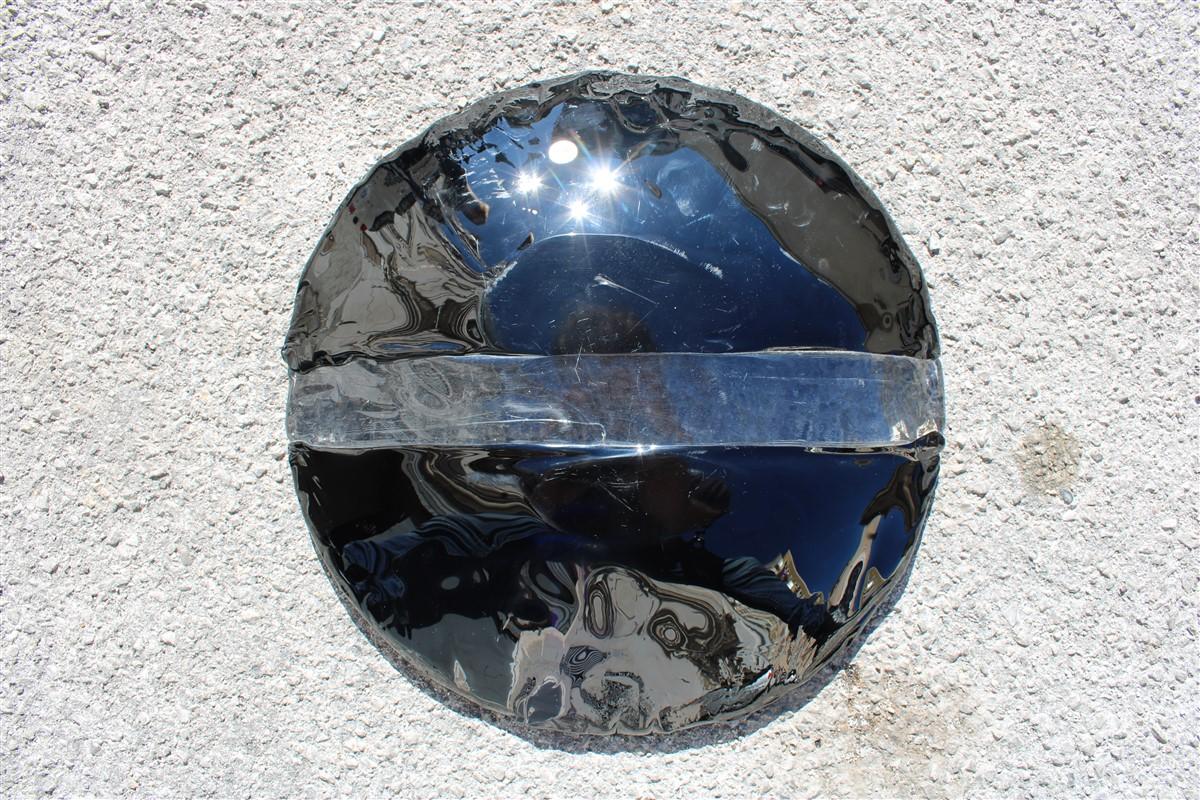 Late 20th Century Minimal Decorative Bowl Black Murano Massif glass 1970 Carlo Nason for Mazzega For Sale