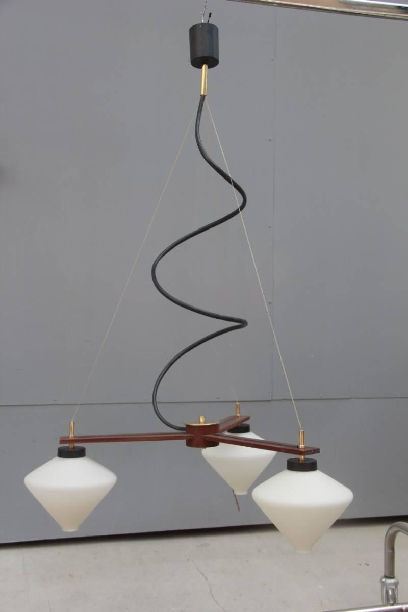 Mid-20th Century Minimal Design Esperia Chandelier 1960 Made in Italy For Sale