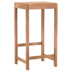 Taburete 01 H76 de diseño minimalista en madera marrón cálida