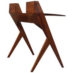 Minimal Desk Silvio Cavatorta Solid Walnut Midcentury Italian Design, 1950s 