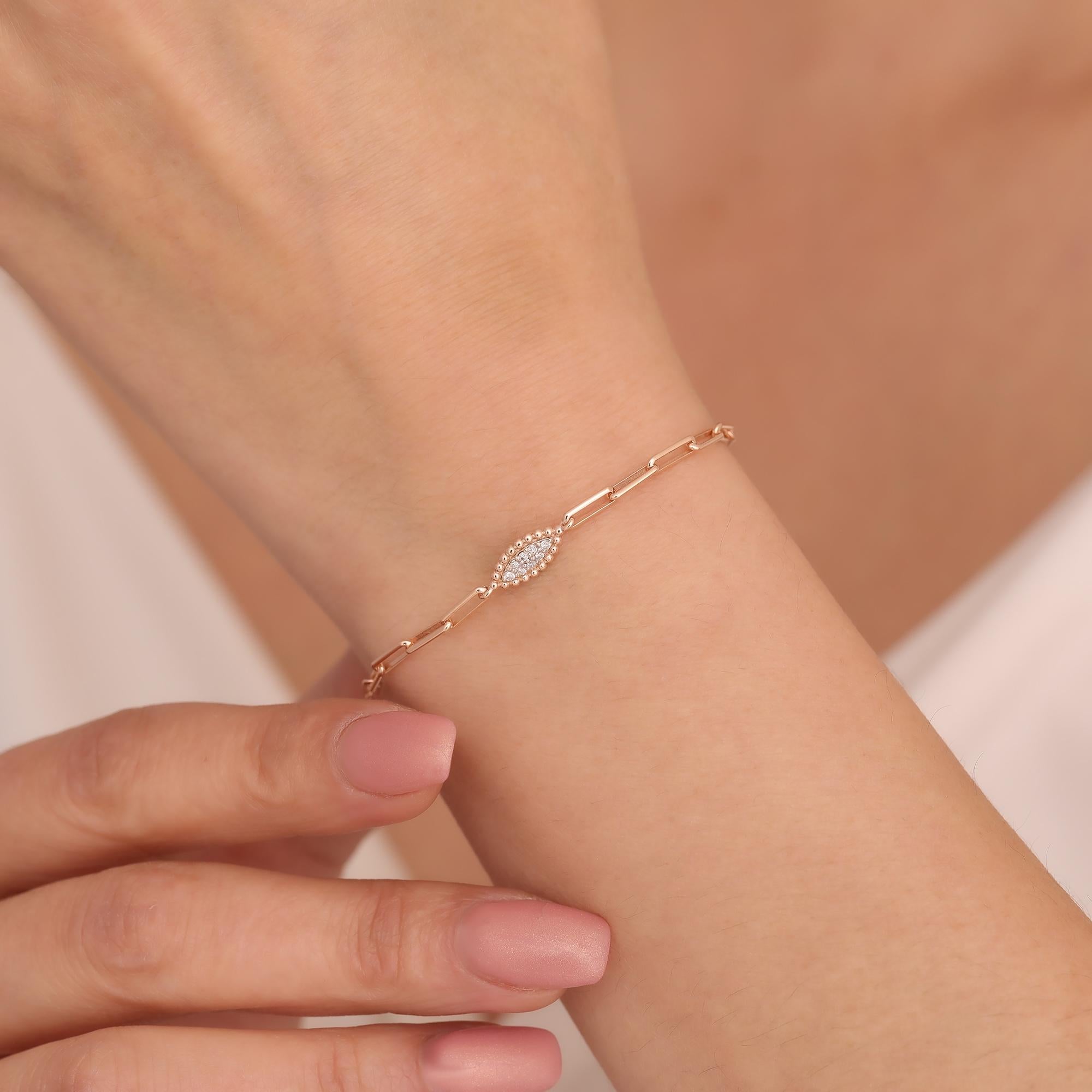 Round Cut Minimal Diamond Bracelet For Sale