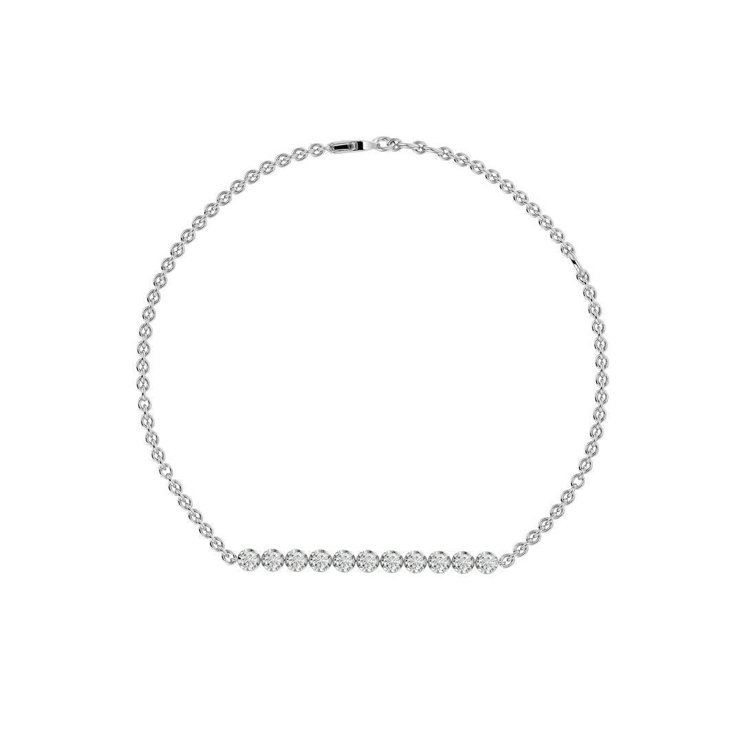 Elements
This minimal and unique, everyday luxury Minimal Diamond Line bracelet design features round diamonds bezel set in gold.

Innovation
Our Minimal Diamond Line Bracelet is a modern take on traditional geometric forms. The design of this