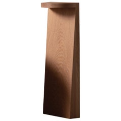 Minimal Geometric Sculptural Pedestal Table in White Oak by Campagna