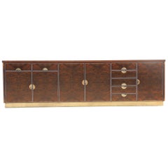 Luxury Sideboard Walnut Root Brass Aluminum Carlo Torriggiani for Did Dado 1970s