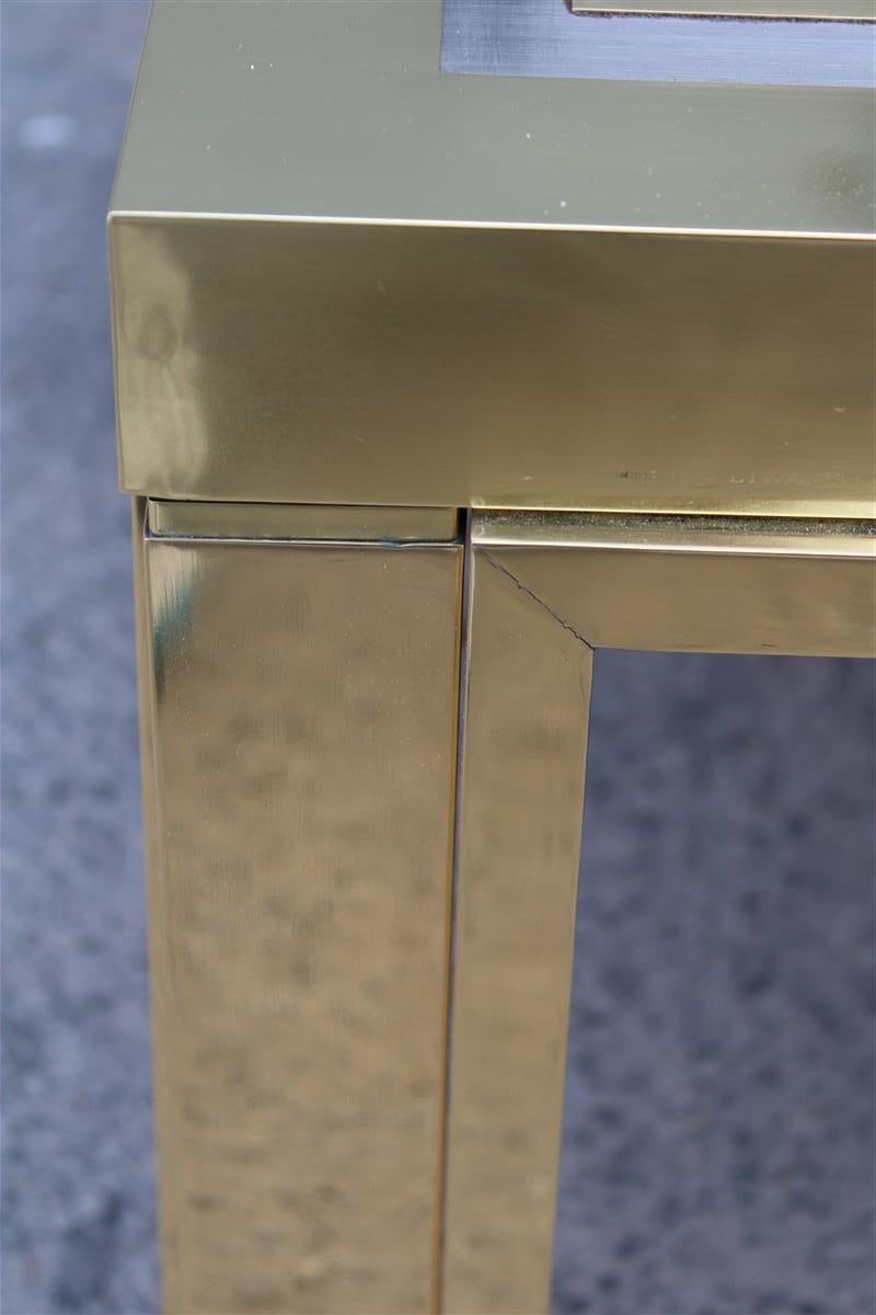 Minimal Great Table Coffee Maison Mercier Freres France 1970s Brass Steel For Sale 5